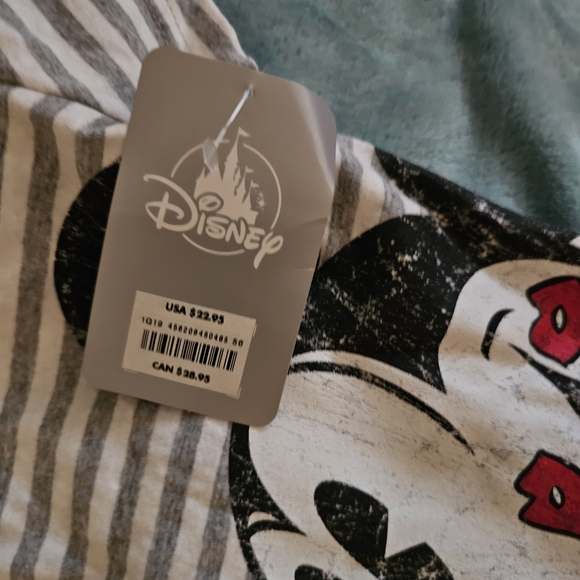 Disney Mickey & Minnie Gray Striped Kids Tee - Picture 5 of 5